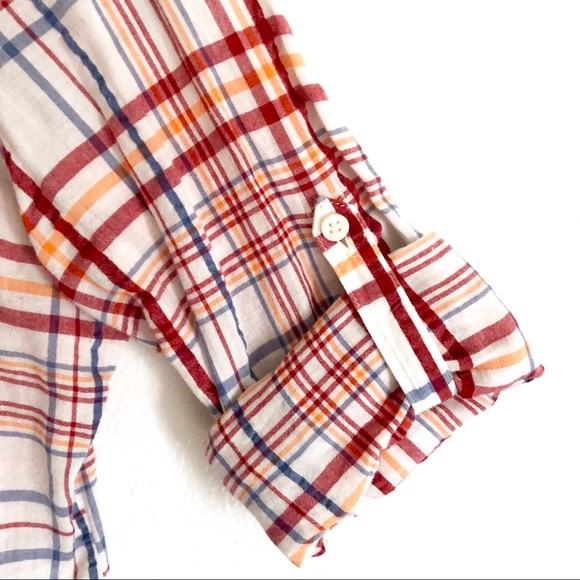 Mossimo | White Plaid Button Down Top - Picture 4 of 7